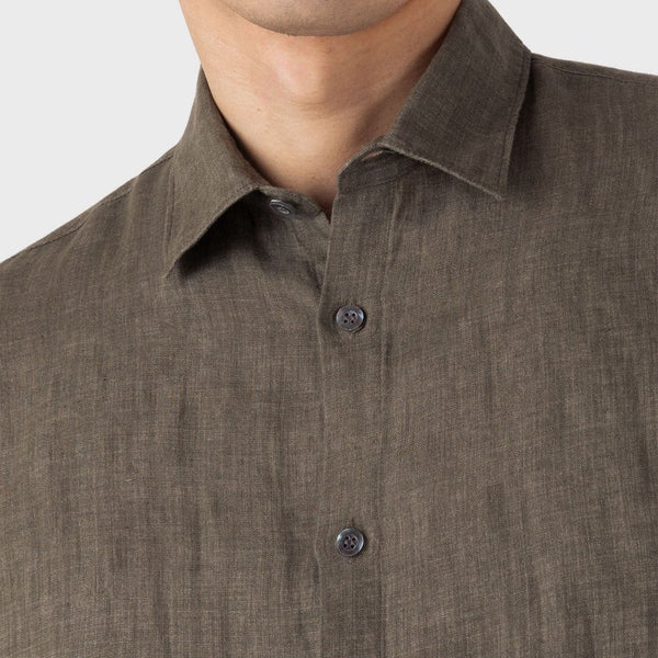 Dusk Green Linen LS Shirt