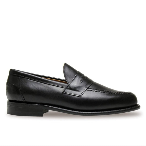 Black Calf Leather Clive Penny Loafers