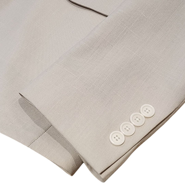 Light Tan Wool, Silk & Linen Suit