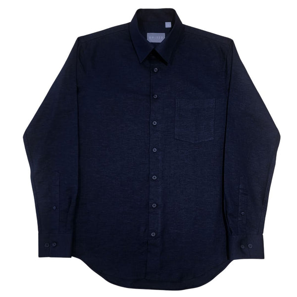 Navy Cotton Linen Shirt