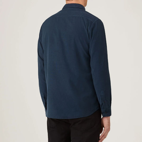 Navy Fine Corduroy Cotton Shirt