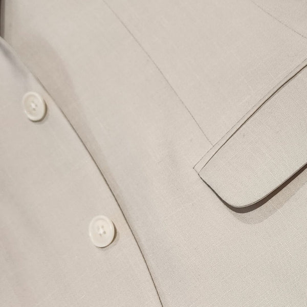 Light Tan Wool, Silk & Linen Suit