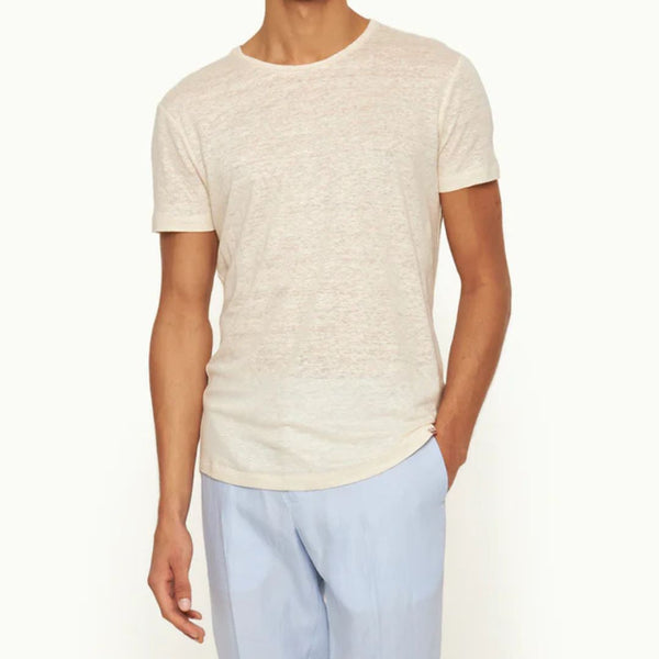 Latte Crewneck Linen T-Shirt