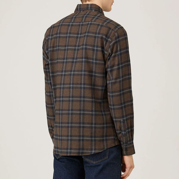 Bark Check Brushed Cotton Flannel Check Shirt