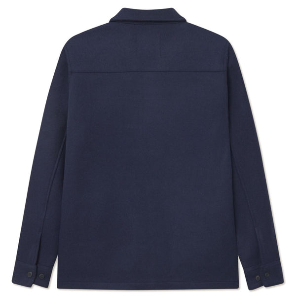 Dark Navy Jason Solid Wool Overshirt