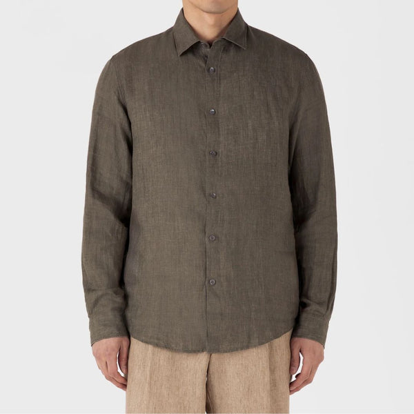 Dusk Green Linen LS Shirt