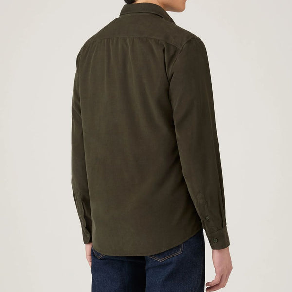 Dark Green Fine Corduroy Cotton Shirt
