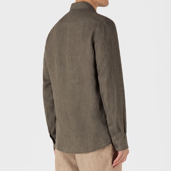 Dusk Green Linen LS Shirt
