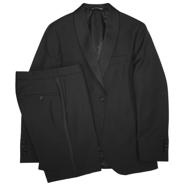 Black Shawl Collar Wool Mohair Tuxedo