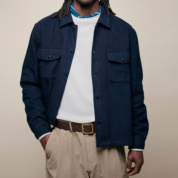 Night Blue Organic Cotton Blanket Shirt