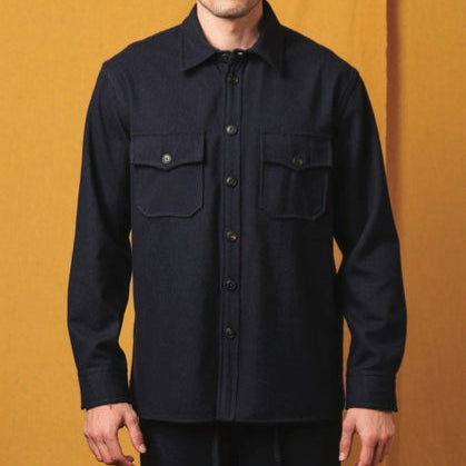 Navy Moab Wool Overshirt