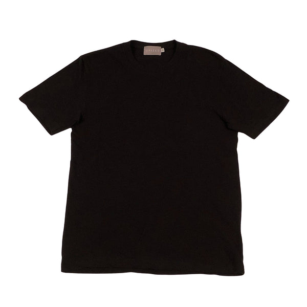 Black Slub Cotton Crewneck T-Shirt