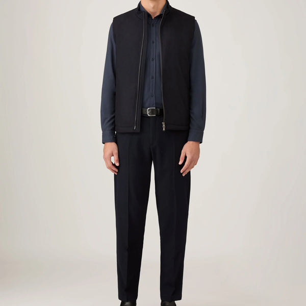 Navy Brushed Cotton Flannel Shirt
