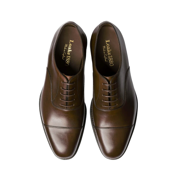 Aldwych Brown Burnished Cap-toe Oxford Shoes - Sydney's, Toronto, Bespoke Suit, Made-to-Measure, Custom Suit,