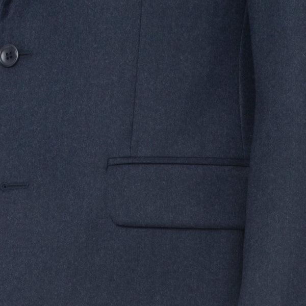 Steel Blue Melange Flannel Suit - Sydney's, Toronto, Bespoke Suit, Made-to-Measure, Custom Suit,