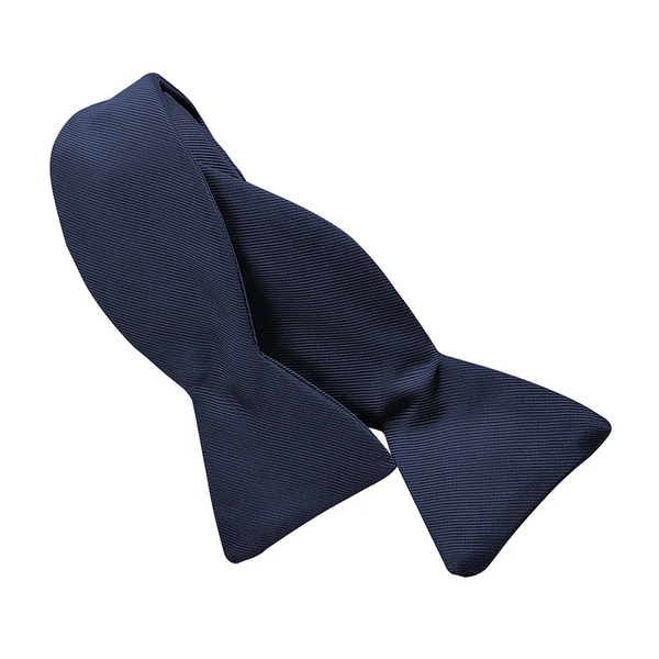 Navy Silk Grosgrain Bow Tie