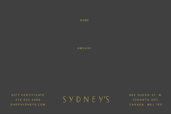 Sydney's Gift Card Certificate