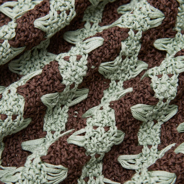 Moro Bicolour Geometric Jacquard Cotton Knit Shirt