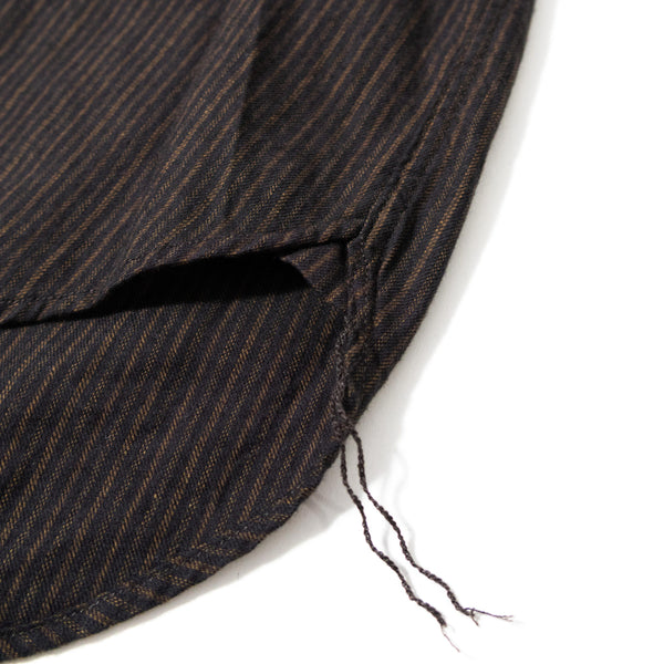 F3511 Black Band Collar Striped Shirt