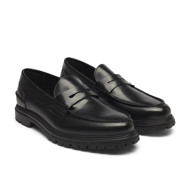 Black Thatcher Polido Penny Loafers