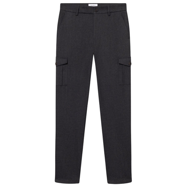 Charcoal Melange Como Cargo Herringbone Pants