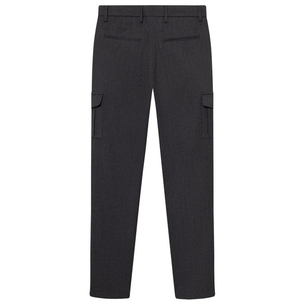 Charcoal Melange Como Cargo Herringbone Pants