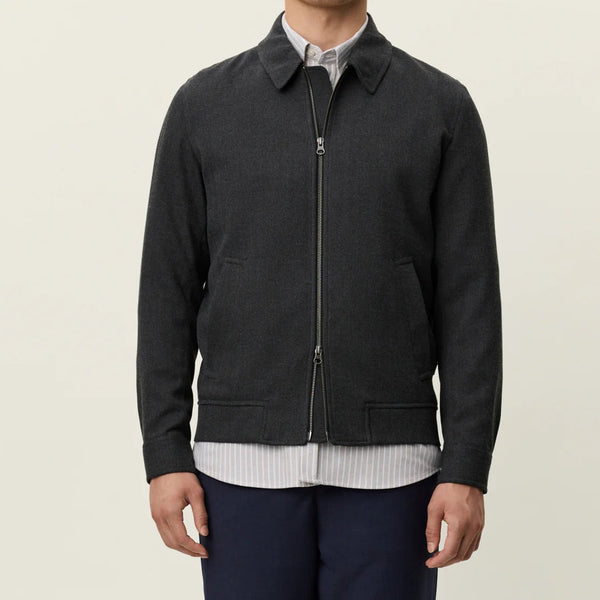Charcoal Melange Como Herringbone Coach Jacket