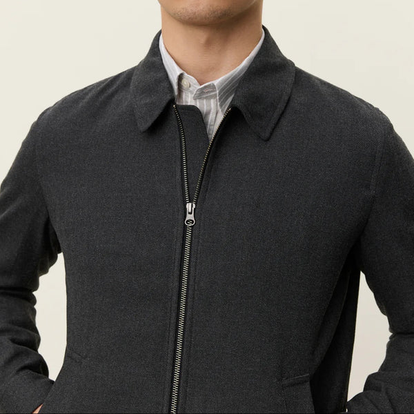 Charcoal Melange Como Herringbone Coach Jacket