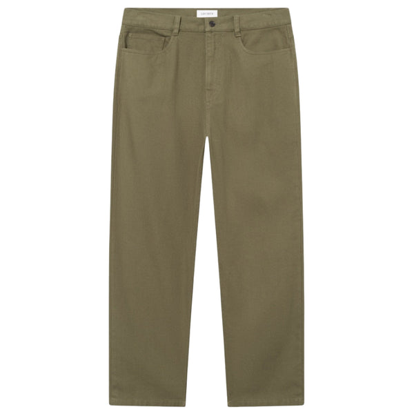 Military Olive Roi Structured Cotton Pants