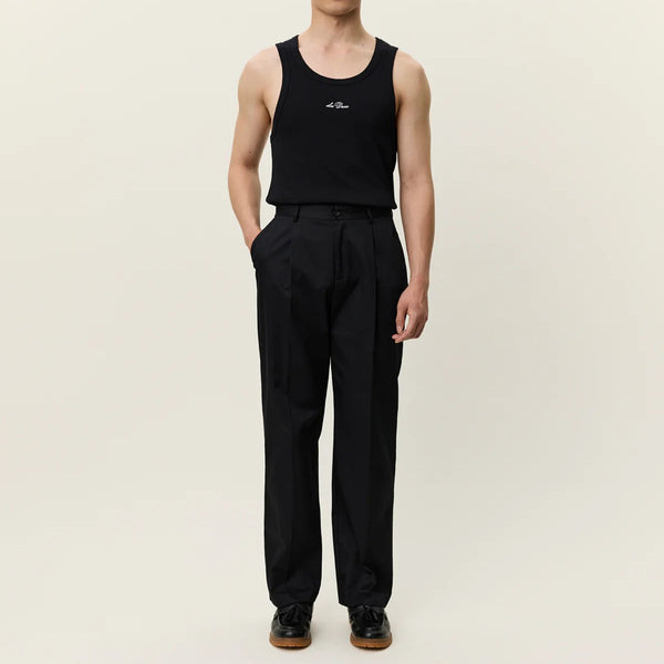 Black Reece Pleated Heavy Twill Pants