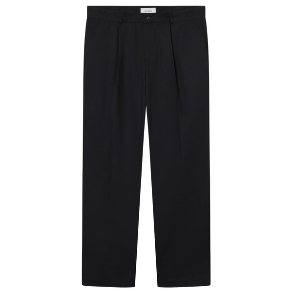 Black Reece Pleated Heavy Twill Pants