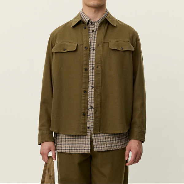 Military Olive Luciano Structured Overshirt