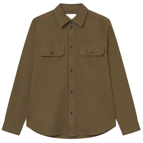 Military Olive Luciano Structured Overshirt
