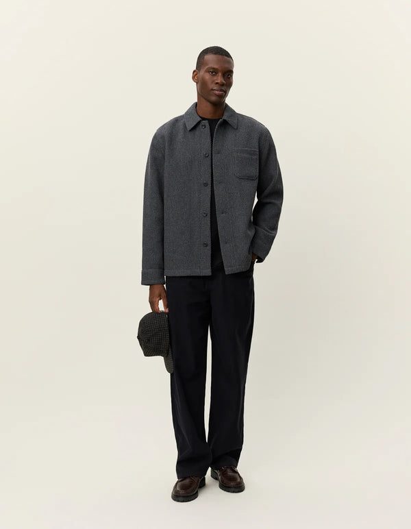 Charcoal Melange Hamilton Twill Wool Overshirt