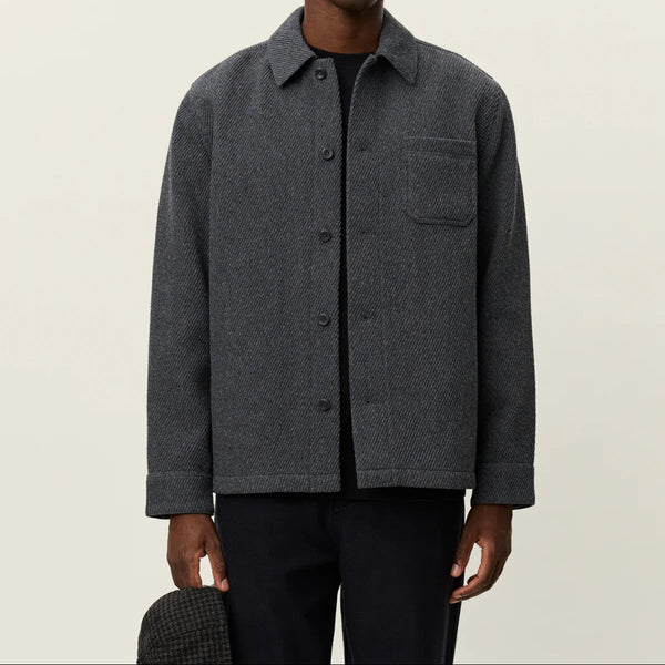 Charcoal Melange Hamilton Twill Wool Overshirt