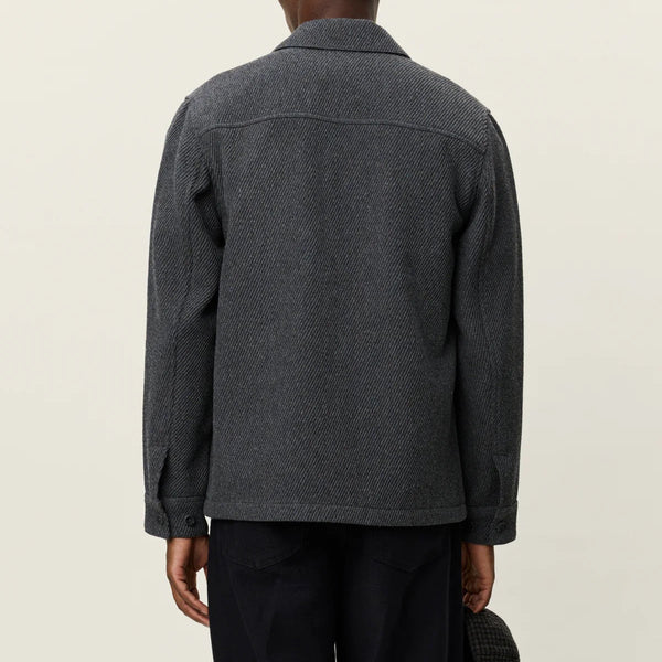 Charcoal Melange Hamilton Twill Wool Overshirt