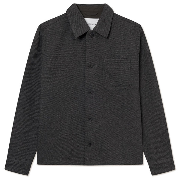 Charcoal Melange Hamilton Twill Wool Overshirt