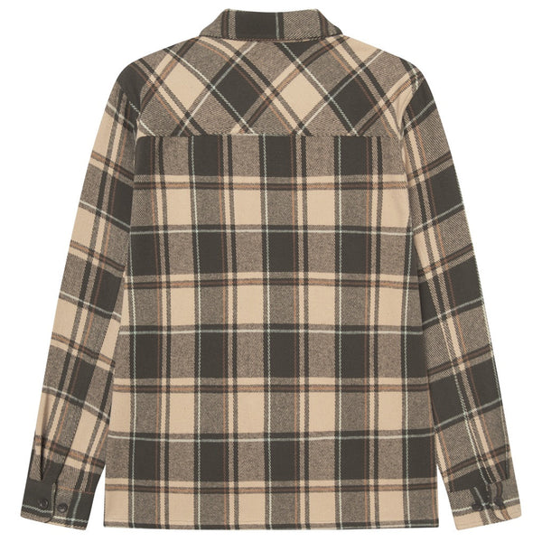 Irish Cream Loan Check Cotton Twill Overshirt