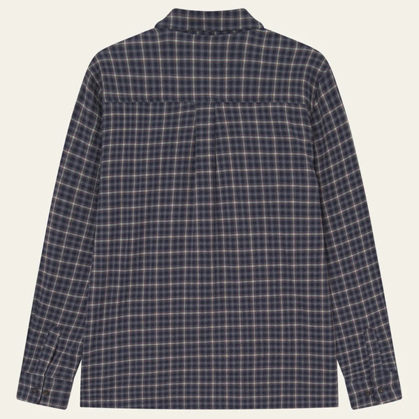 Dark Navy John Check Cotton Shirt