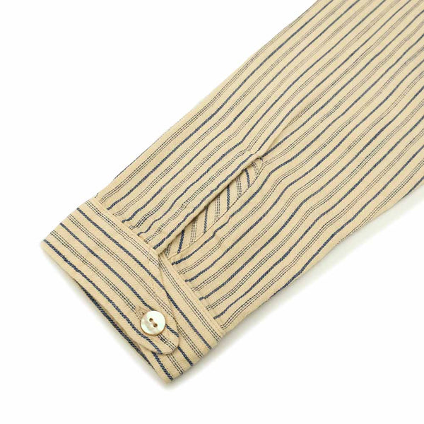 Ivory/Indigo OR-5007E  Stripe Shawl Collar Shirt