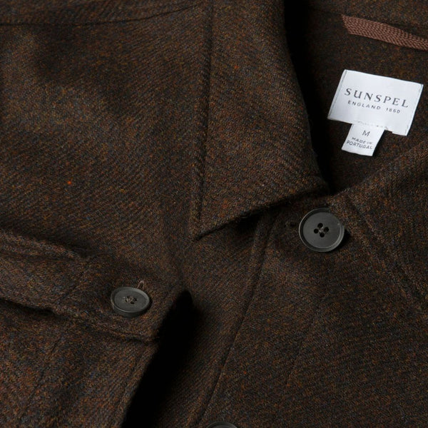 Truffle Brown British Wool Twin Pocket Chore Jacket