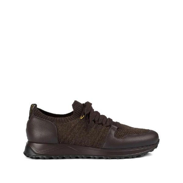 Marrone Zacinto Deer Leather and Merino Technical Sneakers