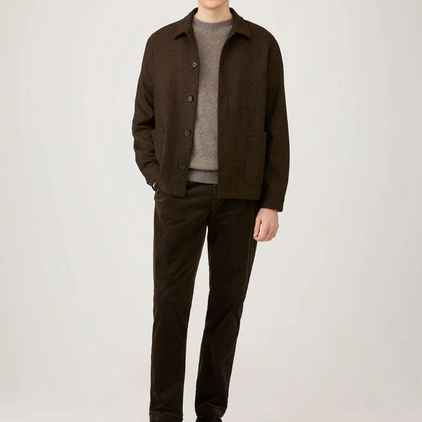 Truffle Brown British Wool Twin Pocket Chore Jacket