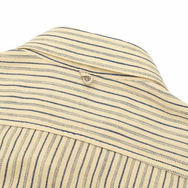 Ivory/Indigo OR-5007E  Stripe Shawl Collar Shirt