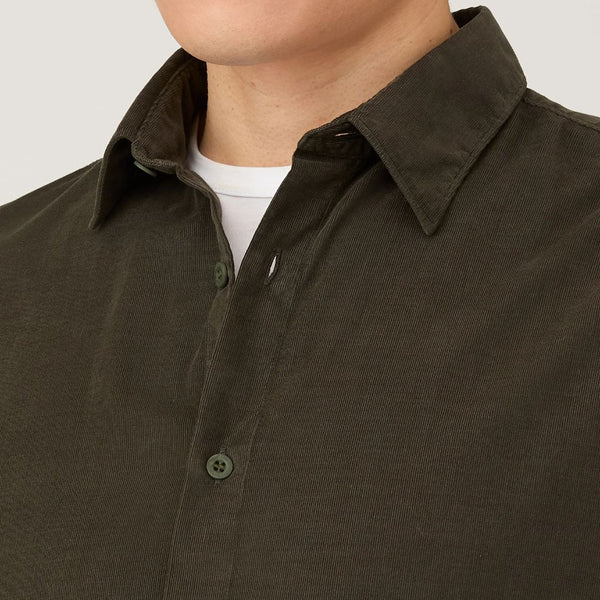 Dark Green Fine Corduroy Cotton Shirt