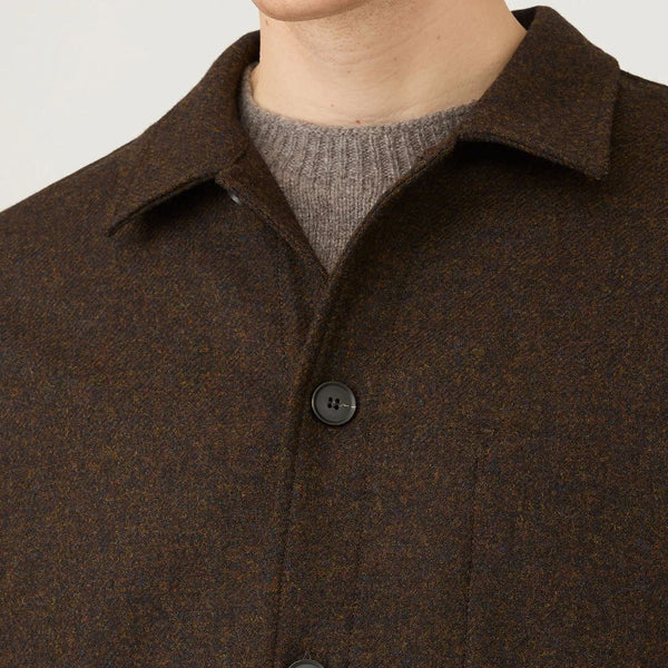 Truffle Brown British Wool Twin Pocket Chore Jacket