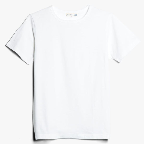 White 1950s Classic Fit Loopwheeled Cotton T-shirt