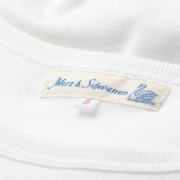 White 1950s Classic Fit Loopwheeled Cotton T-shirt