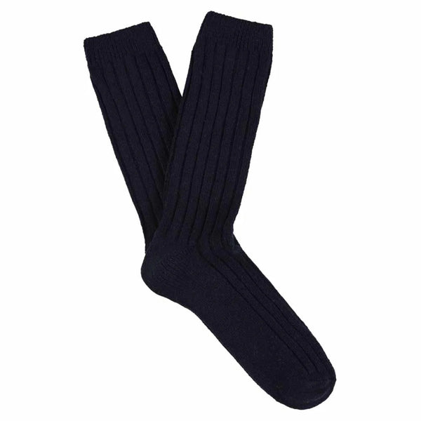 Navy Cashmere Crew Socks