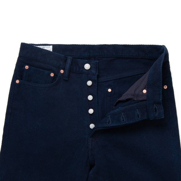 Indigo Kase Dyed SD-1907S Sashiko 5 Pocket Trousers